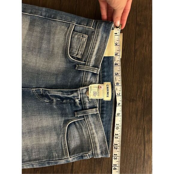 L'Agence Harmon High Rise Slim Straight Jeans Women's Size 24 NWT Distressed - Picture 12 of 13